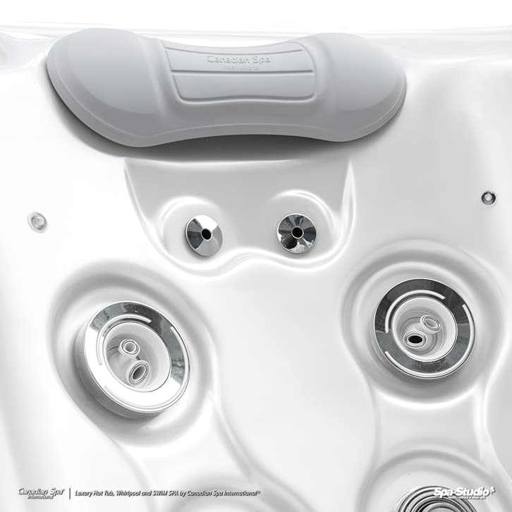 Wanna SPA Corall Imperial Canadian Spa — zagłówek i dwie dysze rotacyjne, zbliżenie