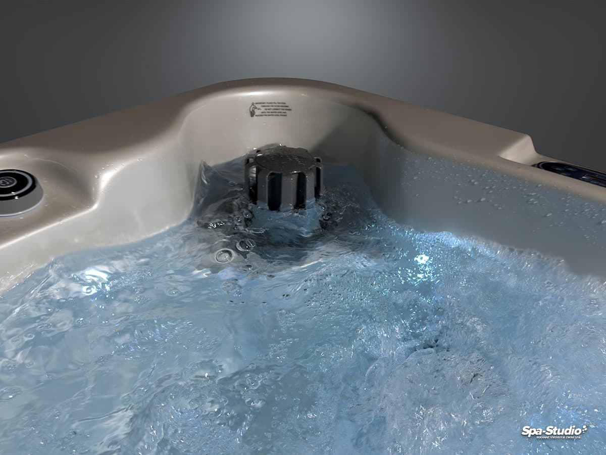Wanna SPA Gigas Grande Canadian Spa — filtr w napełnionej wannie