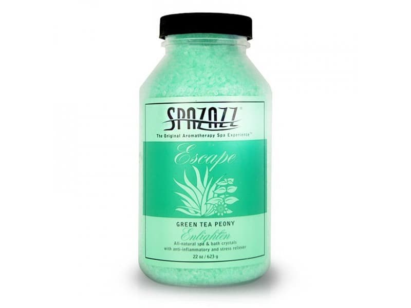Spazazz Green Tea Peony „Enlighten” — kryształy do wanny SPA, 623 g — opakowanie