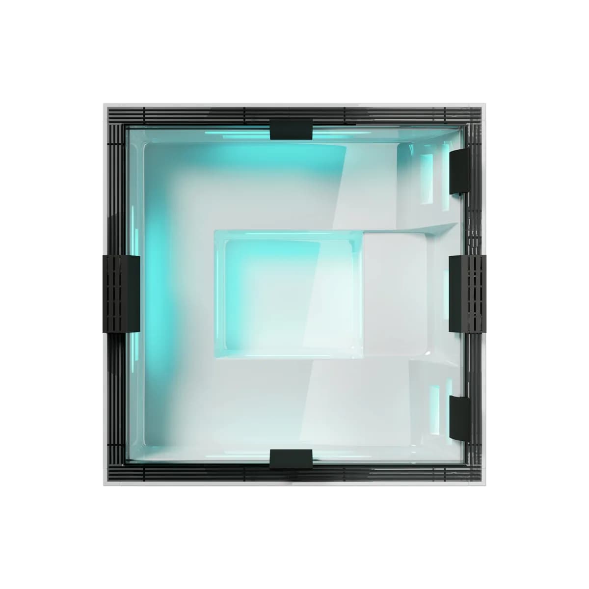 Treesse Ice — rzut z góry z niebieską chromoterapią i ramą lamelową