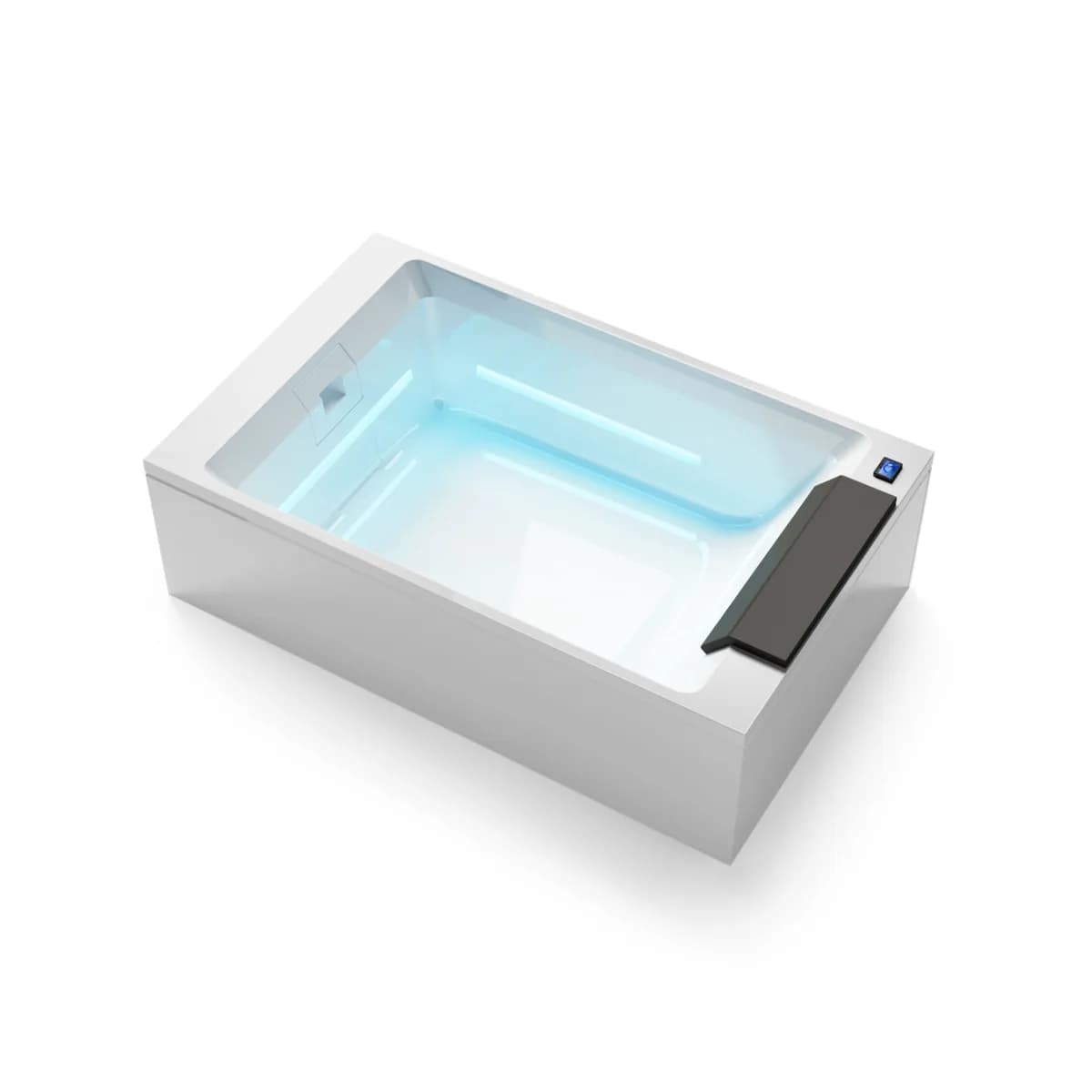 Treesse Soul Spa 120 — ujęcie 3/4 wnętrza z leżanką i podświetleniem LED